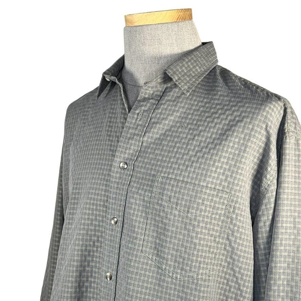 Aigle Men's Olive Green Checkered Button Down Shirt XL EUC - Picture 10 of 11